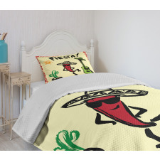 Mexican Party Red Pepper Bedspread Set