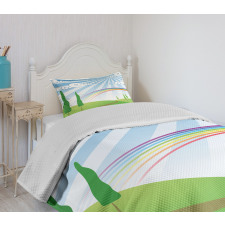 Rainbow on a Meadow Road Bedspread Set