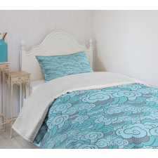 Blue Skyscape Bedspread Set