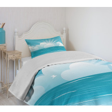 Rising Sun and Seagulls Bedspread Set