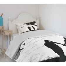 Couple Romance Theme Bedspread Set