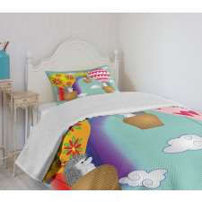 Animals in Balloons Bedspread Set