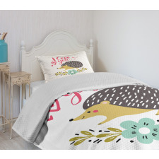 Ink Splatter Words Bedspread Set