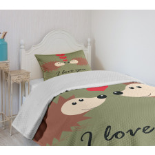 Loving Animal Couple Bedspread Set