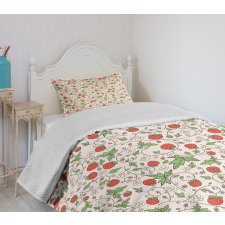 Doodle Flower Branch Bedspread Set