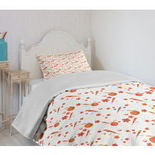 Woodland Flower Pattern Bedspread Set