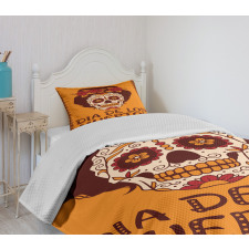 Mexican Skull Girl Bedspread Set