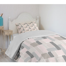 Brush Stroked Blocks Bedspread Set