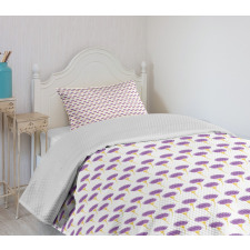 Abstract Motif Print Bedspread Set