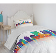 City Skyline Silhouette Bedspread Set