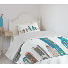 Flat City Illustration Bedspread Set