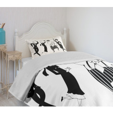 Cartoon Couples Bedspread Set