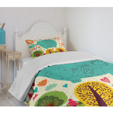 Doodle Nature Woodland Bedspread Set