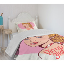 Smiling Blonde Girl Bedspread Set