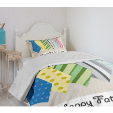 Colorful Dad Ties Theme Bedspread Set