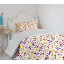 Ear of Wheat and Leaves Bedspread Set