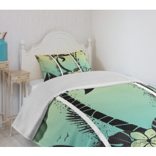 Grunge Tropical Land Bedspread Set