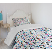 Colorful Shapes Pattern Bedspread Set