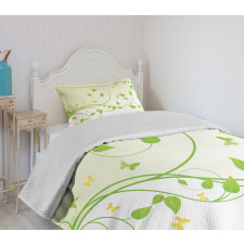 Flourishing Sapling Leaves Bedspread Set