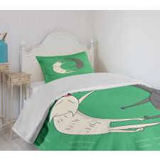 Sleeping Cats Trigrams Bedspread Set