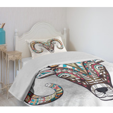 Colorful Totem Head Bedspread Set