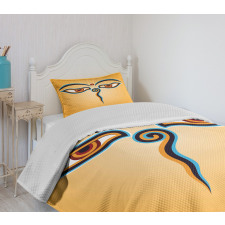 Ancient Figure with Eyes Bedspread Set