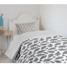 Engraving Oak Leaves Seed Bedspread Set