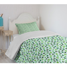 Green Silhouettes Bedspread Set