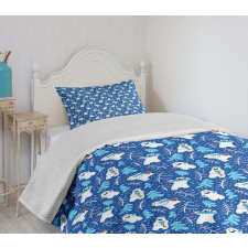 Polar Bear with Fish Bedspread Set