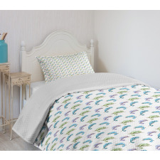 Watercolor Chameleon Bedspread Set