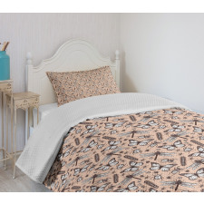 Insect Butterfly Sketch Bedspread Set