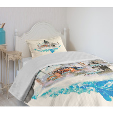 Watercolor Winter Art Bedspread Set