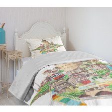 Historic Galata Tower Bedspread Set