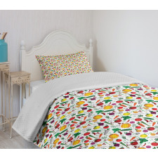 Vegetarian Food Chilli Bedspread Set