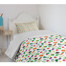 Zucchini Peppers Bedspread Set