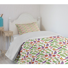 Detailed Food Bedspread Set