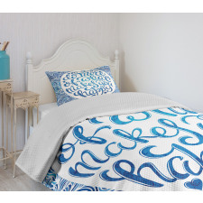 Words and Waves Bedspread Set