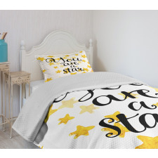 Watercolor Stars Modern Bedspread Set