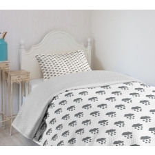 Rainy Autumn Clouds Theme Bedspread Set