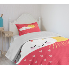 Valentines Cloud and Sun Bedspread Set