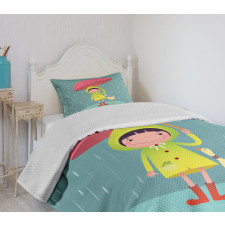 Girl with Duck Friend Bedspread Set