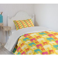 Colorful Doodle Animal Bedspread Set