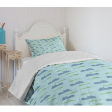 Hippo Crocodile in Water Bedspread Set