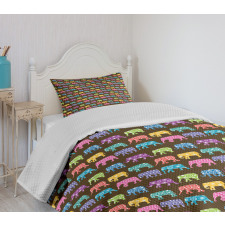 Animals with Circles Bedspread Set