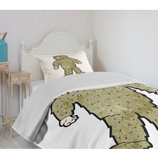 Quirky Grungy Bigfoot Bedspread Set