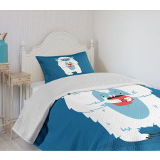 Yeti Coffee Cup Winter Bedspread Set