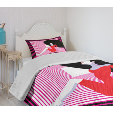 Pop Art Vintage Woman Bedspread Set