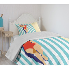 Sunbathing Beach Bedspread Set