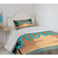 Grunge Sunset Coastline Bedspread Set