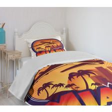 Welcome Miami Graphic Bedspread Set
